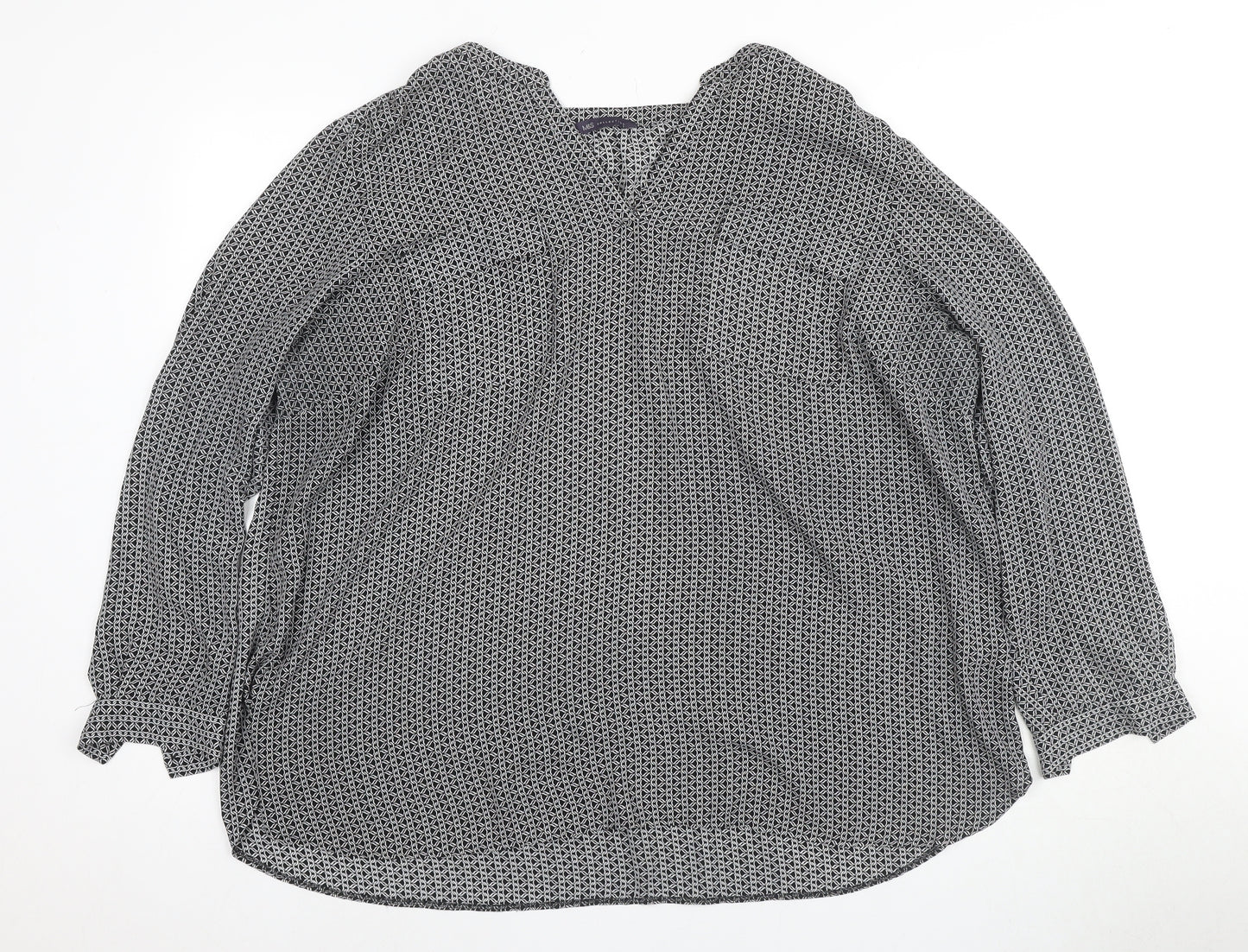Marks & Spencer Women's Black Geometric Blouse Size 24