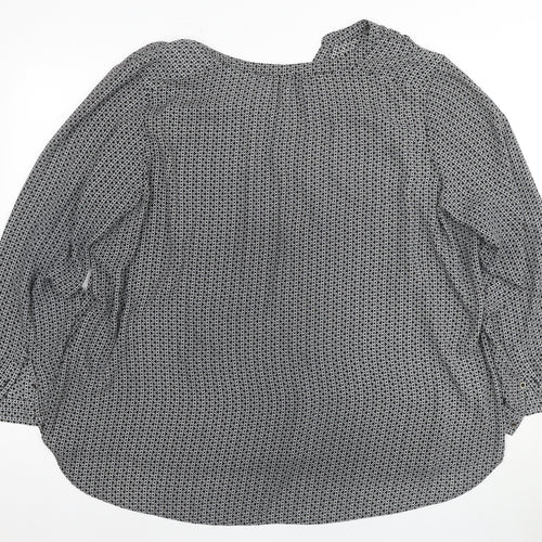 Marks & Spencer Women's Black Geometric Blouse Size 24
