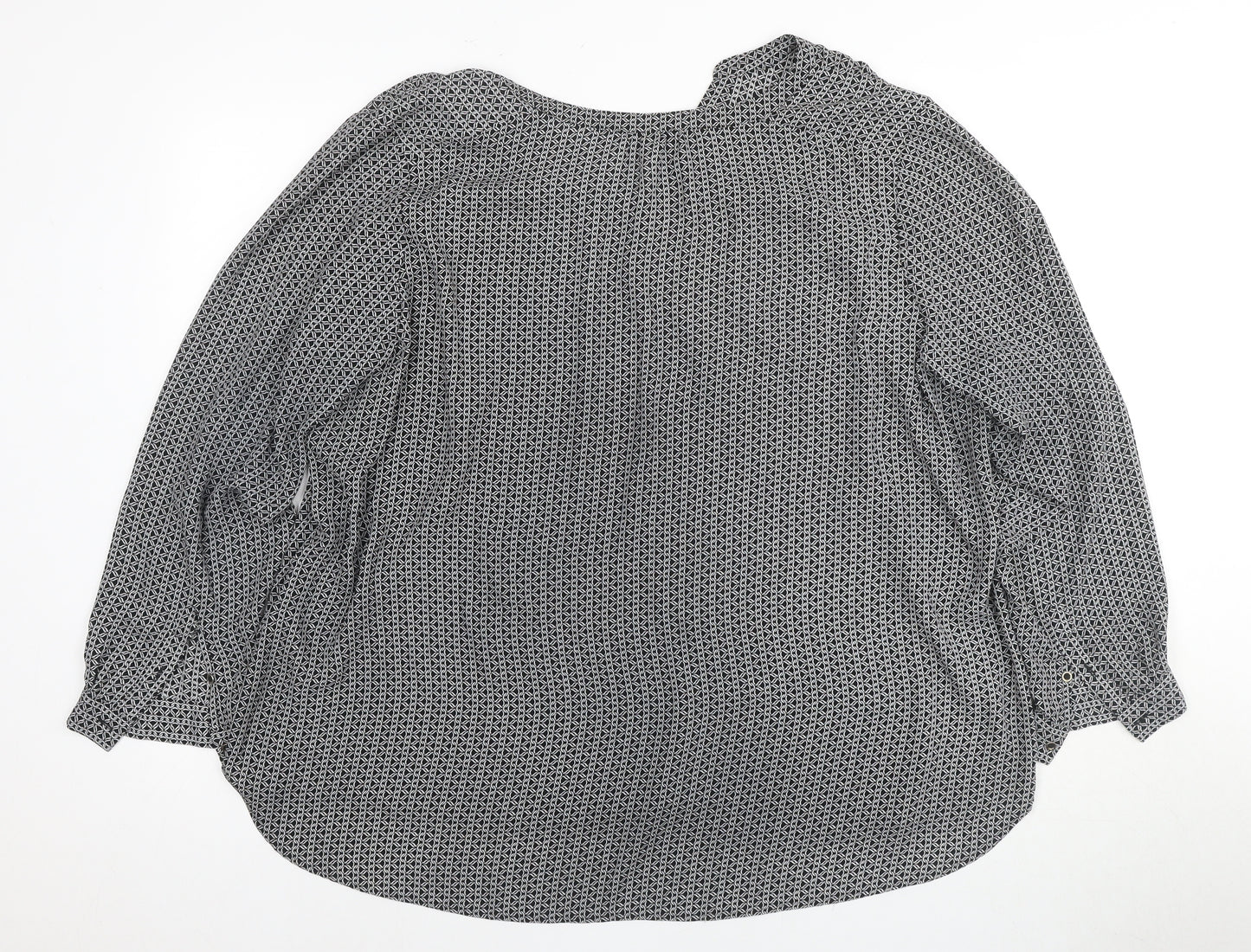 Marks & Spencer Women's Black Geometric Blouse Size 24