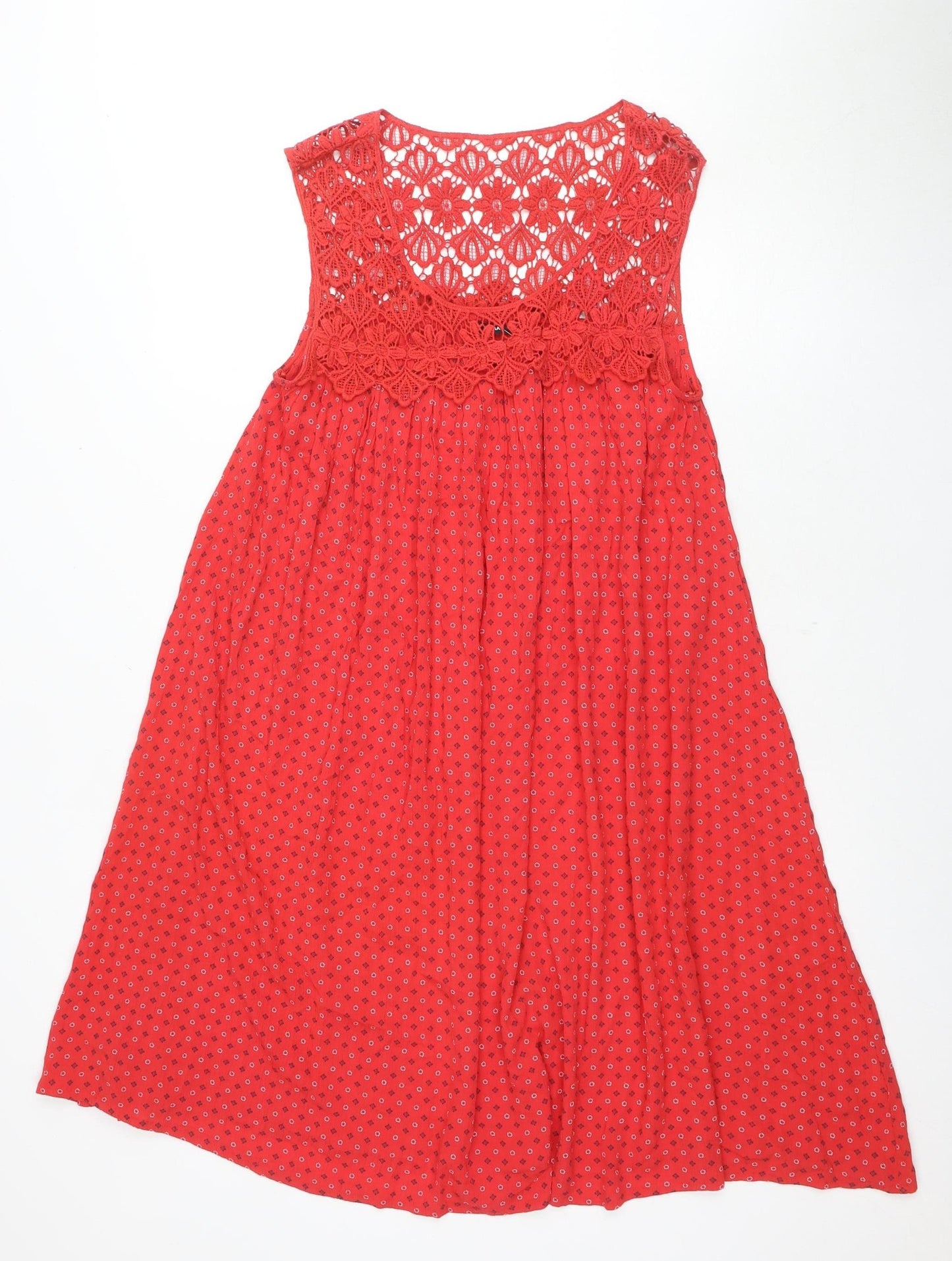 Roman Women's Red Trapeze Dress Size 10 Sleeveless