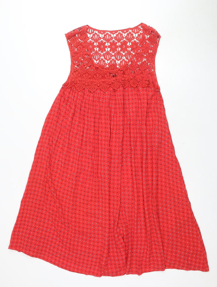 Roman Women's Red Trapeze Dress Size 10 Sleeveless
