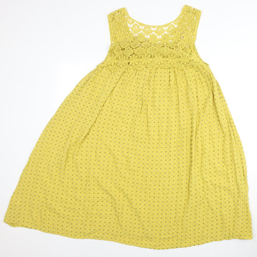 Roman Women's Yellow Crochet Casual Dress, Size 10