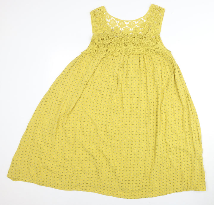 Roman Women's Yellow Crochet Casual Dress, Size 10