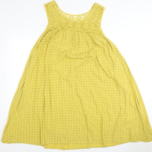 Roman Women's Yellow Crochet Casual Dress, Size 10