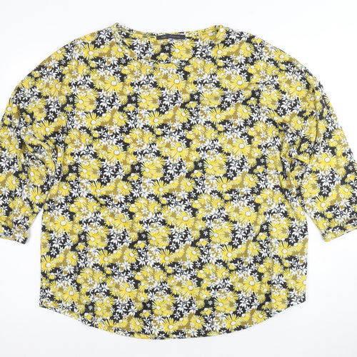 Marks and Spencer Floral Yellow Blouse - Size 18