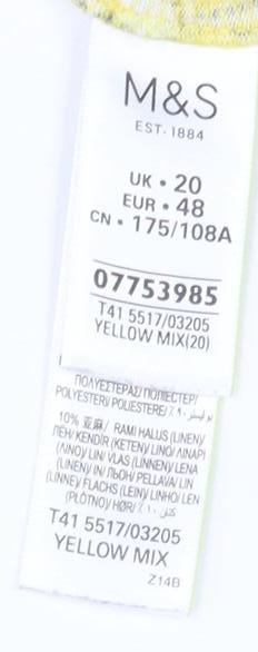 Marks and Spencer Floral Yellow Blouse - Size 18