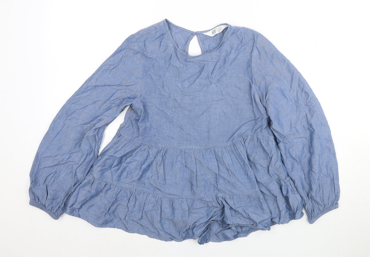 H&M Women’s Blue Tunic Blouse, Size 12, Casual
