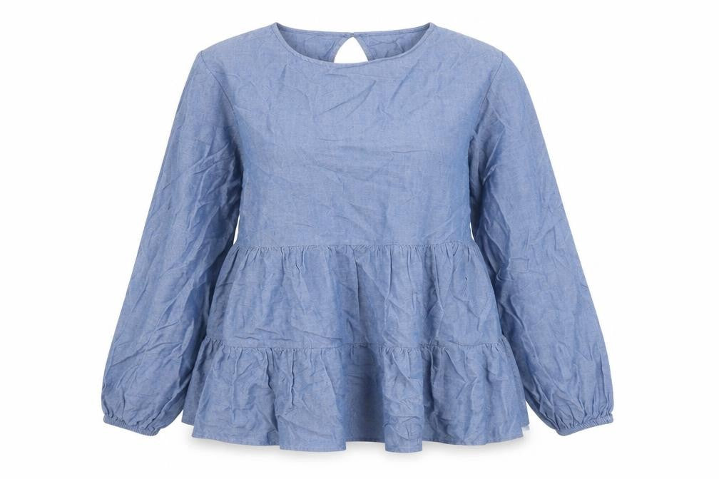 H&M Women’s Blue Tunic Blouse, Size 12, Casual