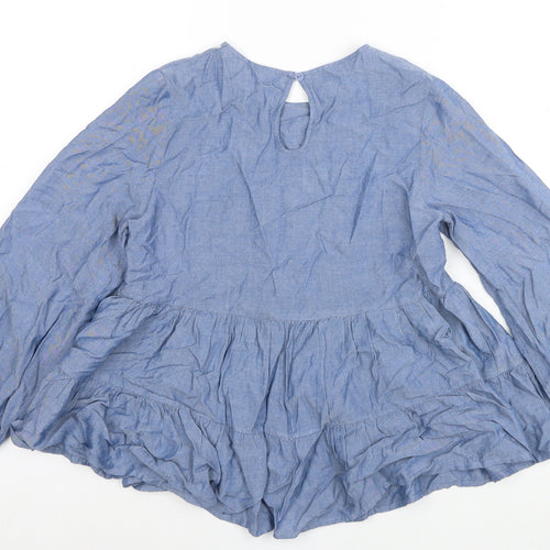 H&M Women’s Blue Tunic Blouse, Size 12, Casual