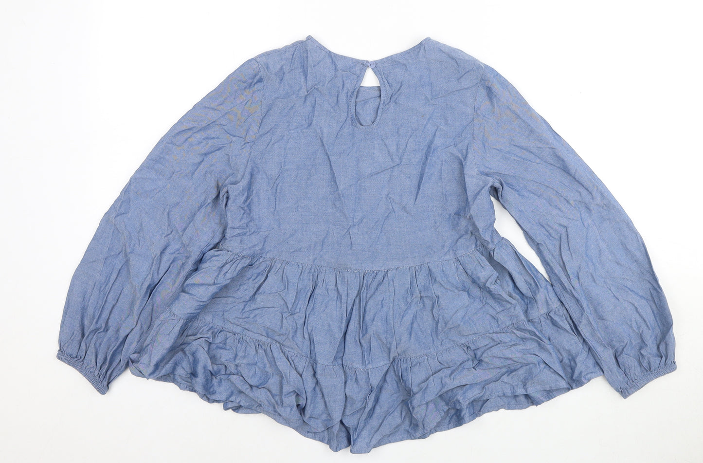H&M Women’s Blue Tunic Blouse, Size 12, Casual