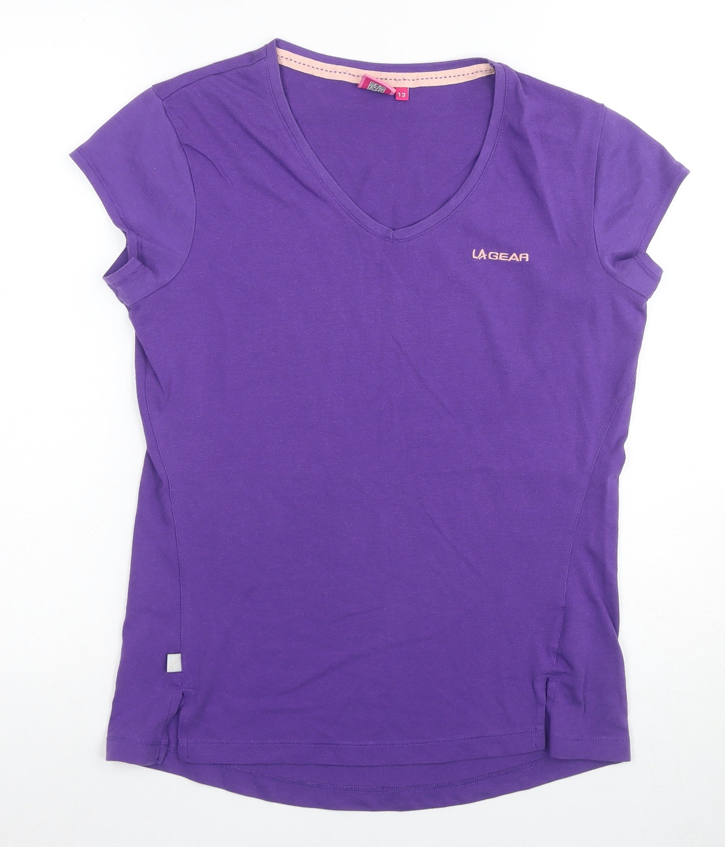 LA Gear Women's Purple V-Neck T-Shirt Size 12
