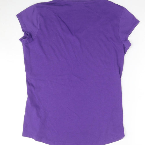LA Gear Women's Purple V-Neck T-Shirt Size 12
