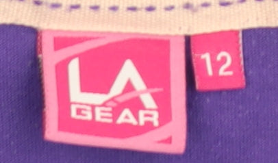 LA Gear Women's Purple V-Neck T-Shirt Size 12