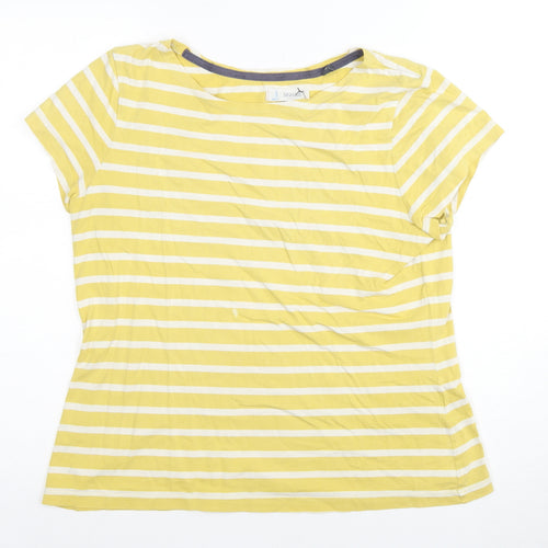 Seasalt Women’s Yellow Striped T-Shirt Size 14