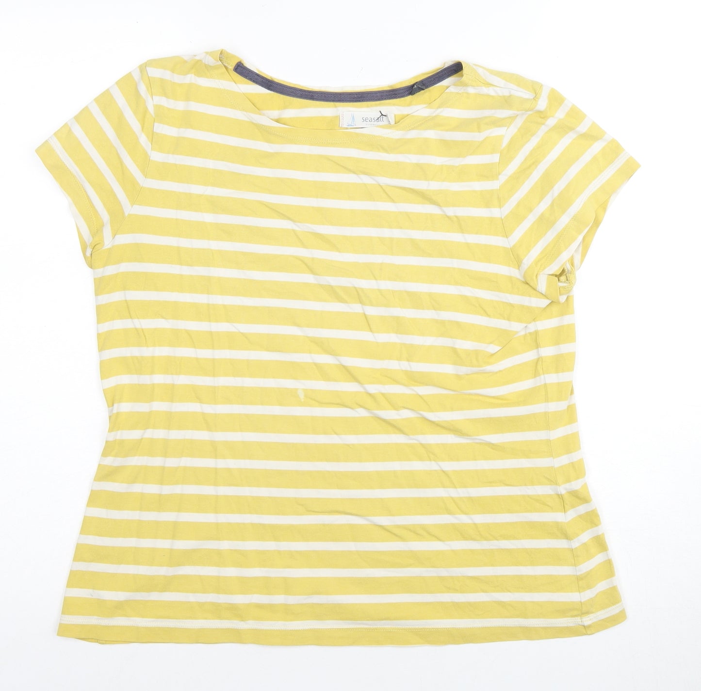 Seasalt Women’s Yellow Striped T-Shirt Size 14