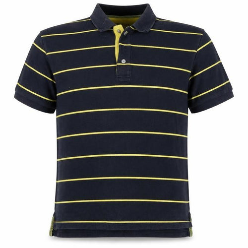 Tyrwhitt Men's Black Striped Polo Shirt Size L