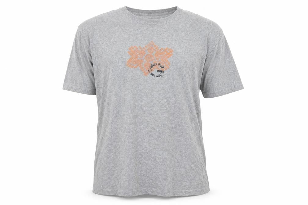 Front view of Guess Men’s Grey Medium Crew Neck T-Shirt