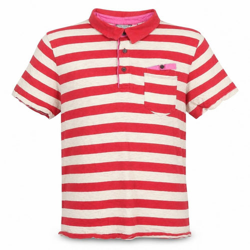 Ted Baker Men's Red Striped Polo Shirt Size 4