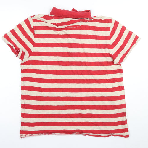 Ted Baker Men's Red Striped Polo Shirt Size 4