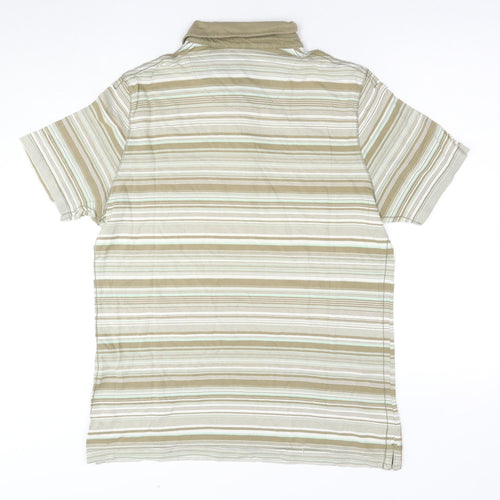 Ted Baker Men’s Beige Striped Polo Shirt L