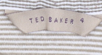 Ted Baker Men’s Beige Striped Polo Shirt L