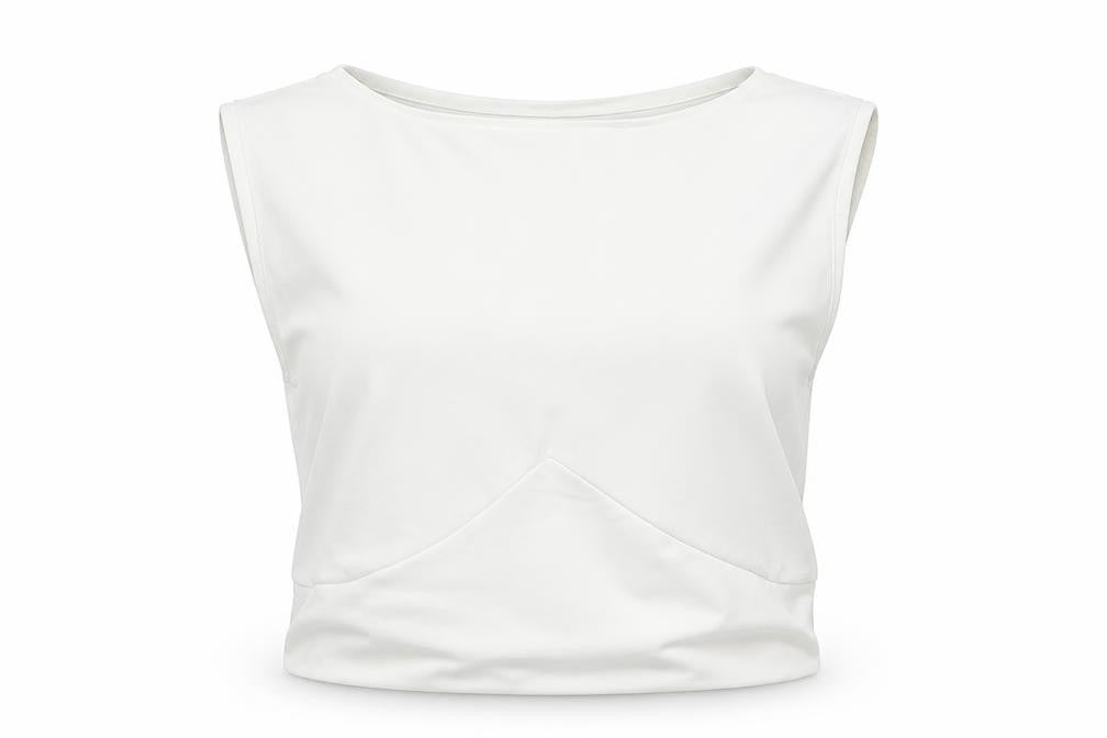 Front view of PRETTYLITTLETHING Women's White Sleeveless Blouse, size 18