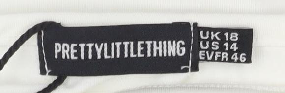 PRETTYLITTLETHING Women's White Sleeveless Blouse Size 18