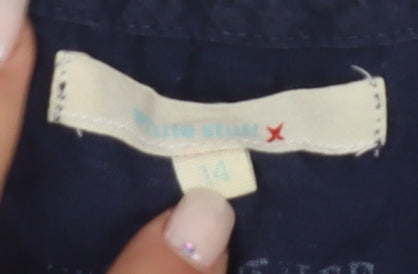 White Stuff Women's Blue Scoop Neck T-Shirt Size 14