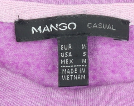 Mango Women's Purple Floral Graphic Pullover Sweatshirt