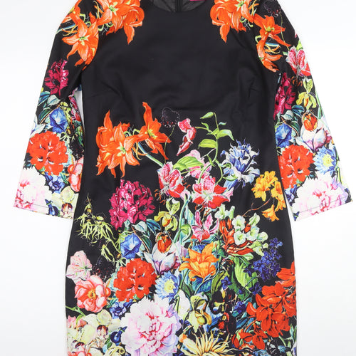Boohoo Women's Multicoloured Floral Bodycon Dress UK 10