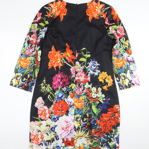 Boohoo Women's Multicoloured Floral Bodycon Dress UK 10