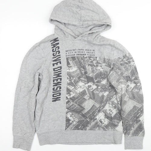 Tom Tailor Boys Grey Graphic Print Pullover Hoodie - 12 Years