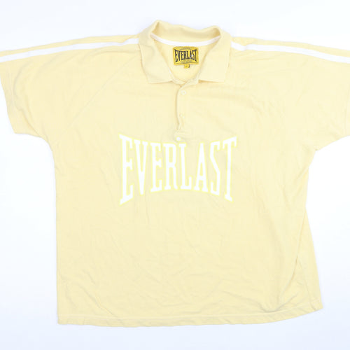 Everlast Men's Yellow Polo Shirt - Large, Short Sleeve