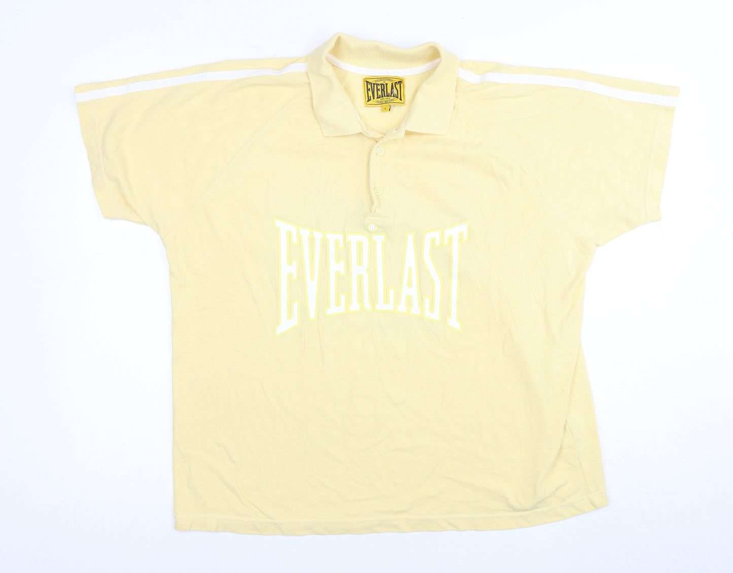 Everlast Men's Yellow Polo Shirt - Large, Short Sleeve