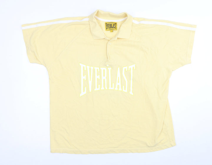 Everlast Men's Yellow Polo Shirt - Large, Short Sleeve
