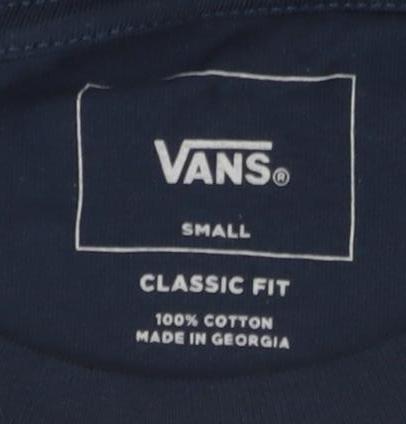 Vans Men's Blue Crew Neck T-Shirt, Size S, Classic Fit