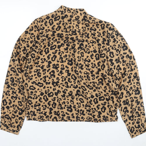 VERO MODA Women's Beige Leopard Print Blouse S