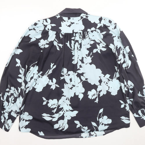 Marks and Spencer Women's Black Floral Blouse Size 12