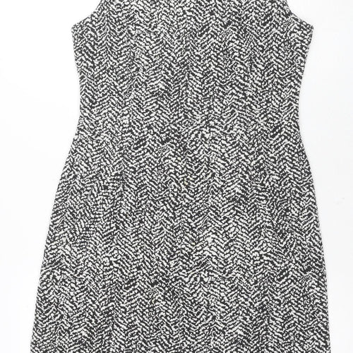 Lands' End Women's Black Geometric Sheath Dress, Size 12