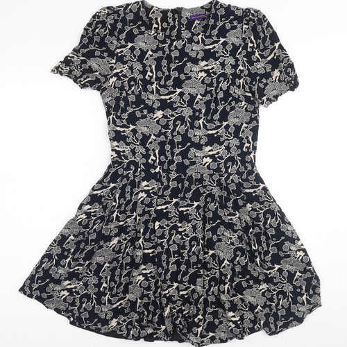 Vaudeville & Burlesque Women's Black Floral Dress S