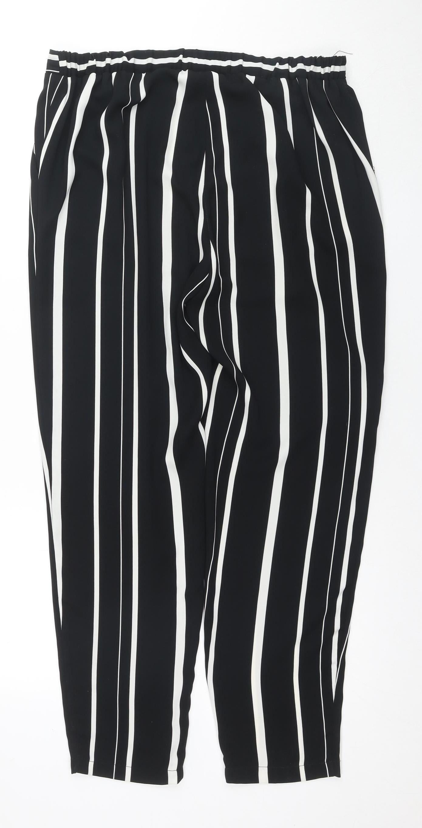 Wallis Women’s Black Striped Jogger Trousers Size 14