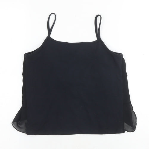 Next Girls Black Camisole Tank Top, Studded Accents, Size 12