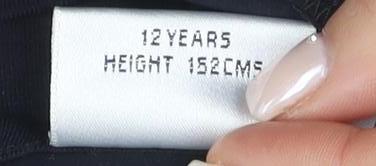 Next Girls Black Camisole Tank Top, Studded Accents, Size 12