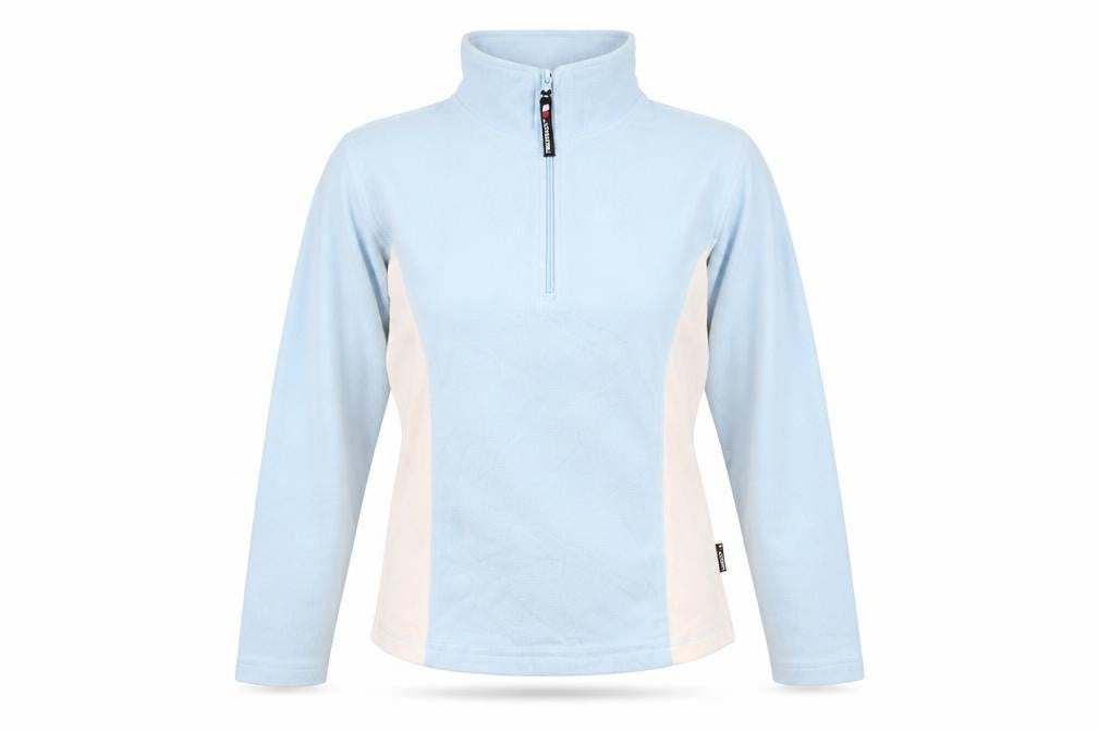 Front view of Trespass Women's Blue Fleece Pullover Sweatshirt Small