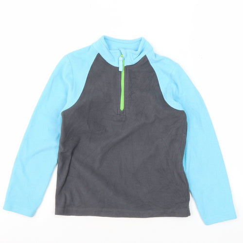 Crane Boys Blue and Black 1/4 Zip Fleece Sweatshirt, Size 8 Years