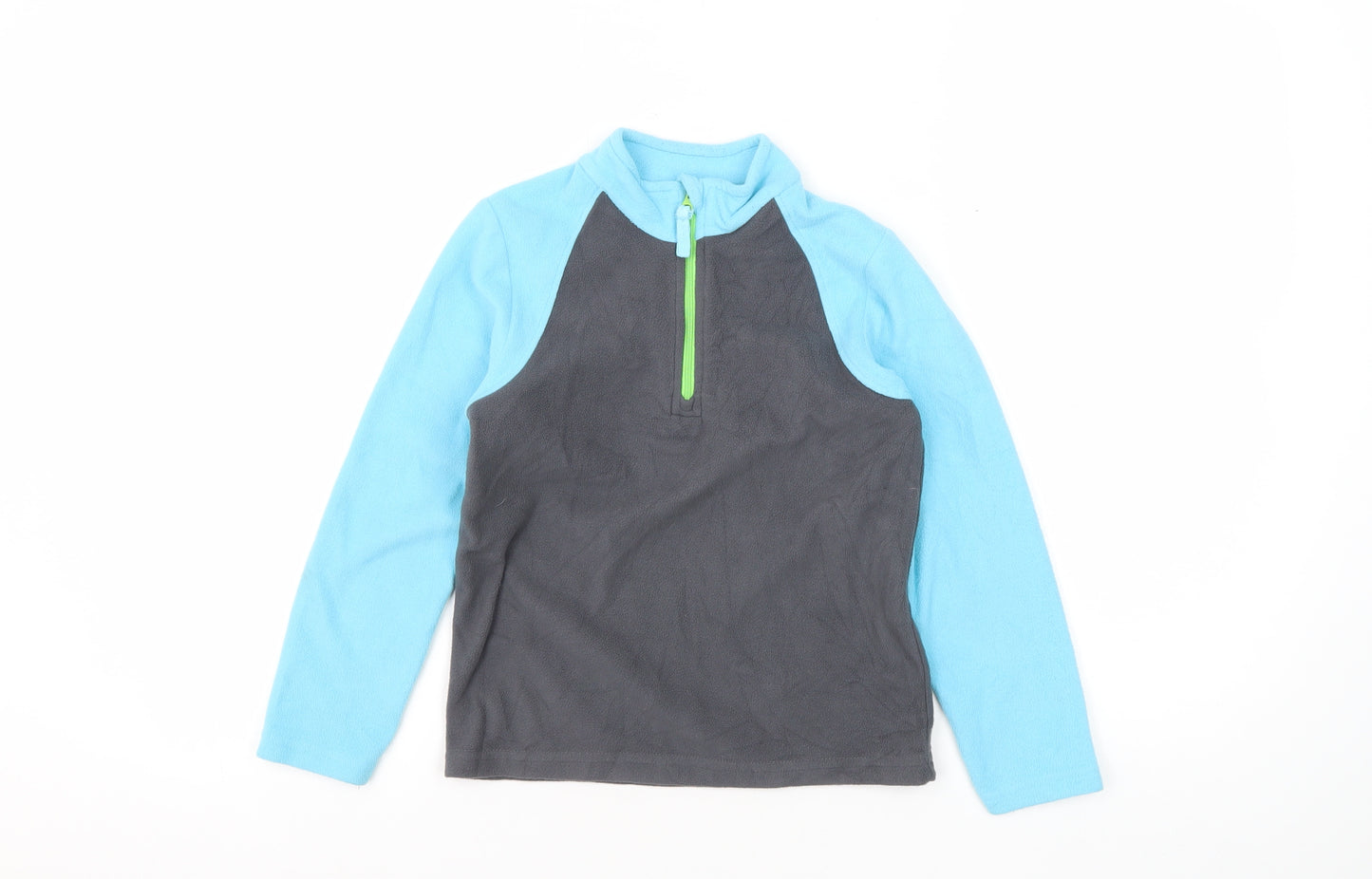Crane Boys Blue and Black 1/4 Zip Fleece Sweatshirt, Size 8 Years