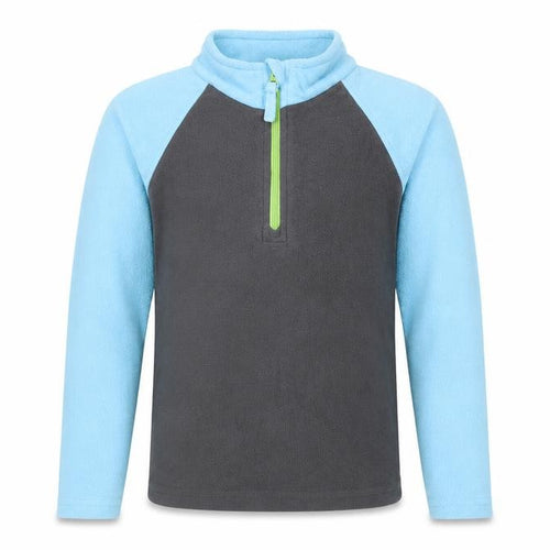 Crane Boys Blue and Black 1/4 Zip Fleece Sweatshirt, Size 8 Years