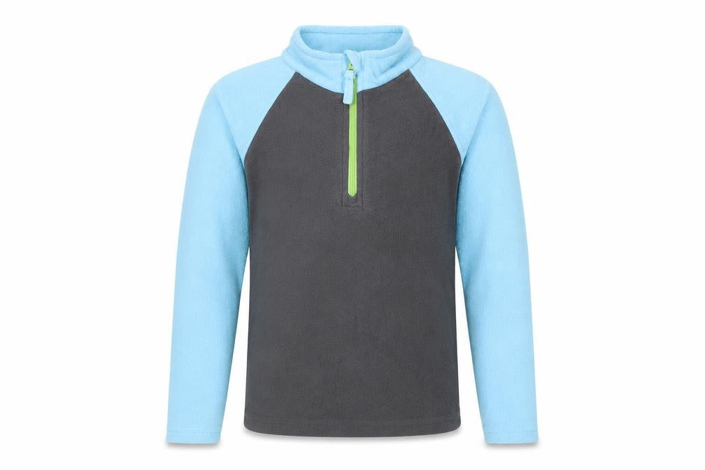 Crane Boys Blue and Black 1/4 Zip Fleece Sweatshirt, Size 8 Years