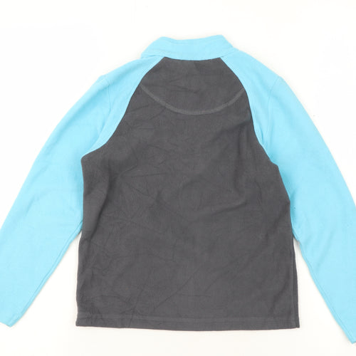 Crane Boys Blue and Black 1/4 Zip Fleece Sweatshirt, Size 8 Years
