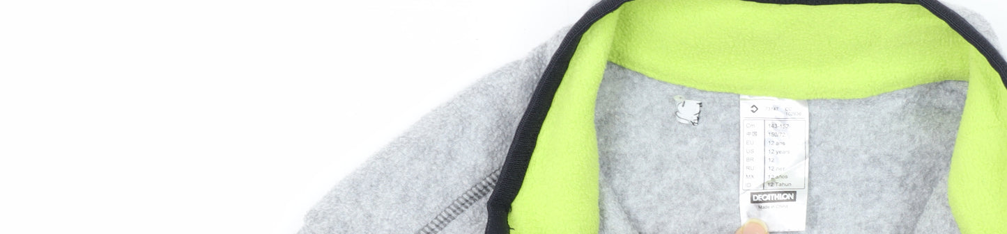 Quechua Boys Grey Fleece Basic Jacket 11-12 Years